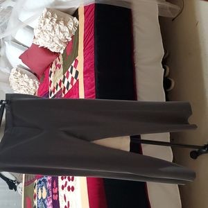 Gray slacks size 12 1 button top inside and 1 button top outside with zipper.